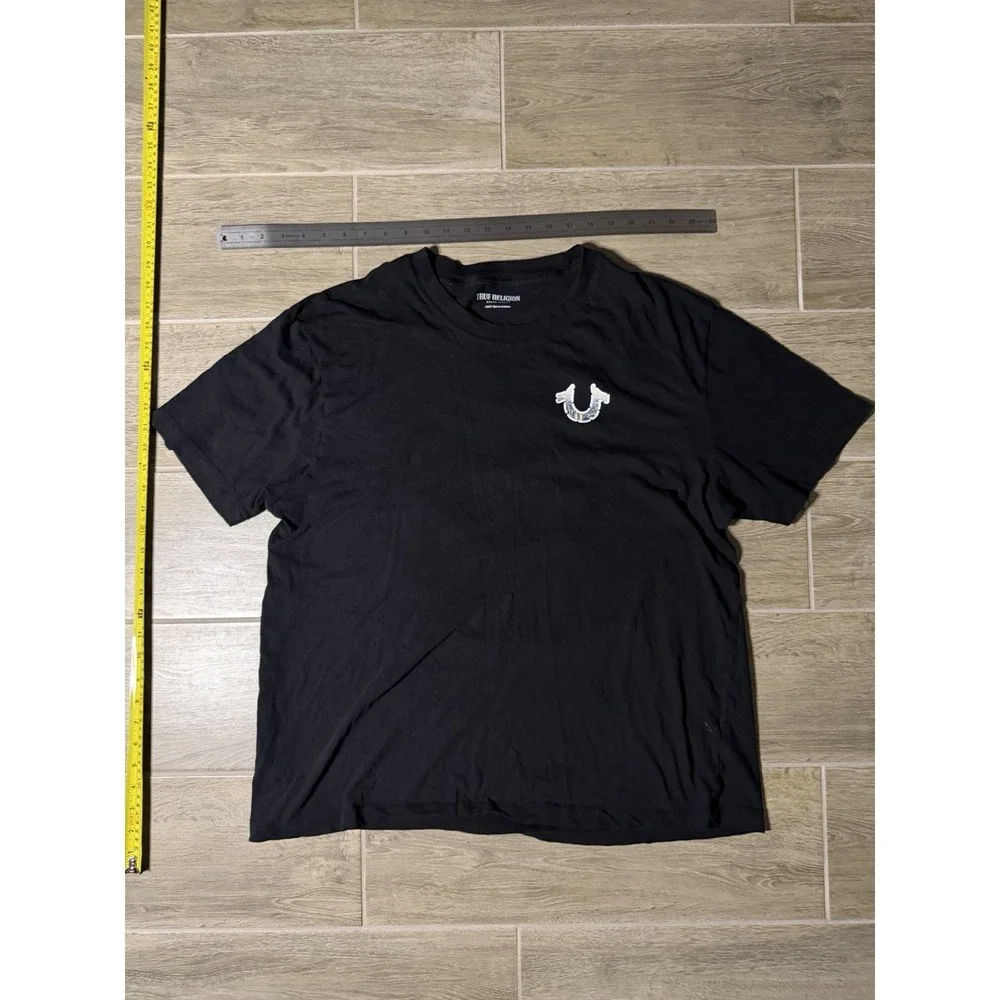 True Religion Print Black T-Shirt Short Sleeve Size‎ Large